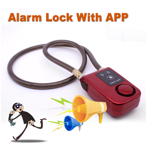 110db báo động thép không thấm nước Cable Swing Gate & Glass Door <span class=keywords><strong>Lock</strong></span> với cho điện thoại thông minh app điều khiển xe đạp thông minh khóa - Product Image 3