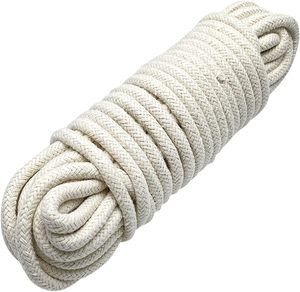 <span class=keywords><strong>Cuerda</strong></span> de tendedero de algodón trenzado de 1/4 pulgadas, artesanías ecológicas suaves y duraderas de 100 pies para tienda de calidad Premium - Product Image 2