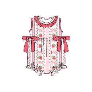 Conjuntos de Ropa para Niños Pequeños, Estilo Casual, de Algodón y Elastano, Transpirables, con Lazos de Fresa, para Primavera y Otoño, Diseño Personalizado - Product Image 3