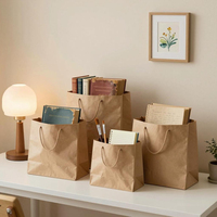 Sacs en papier kraft à fond large, sacs à gâteaux en papier, impression offset personnalisée, emballage alimentaire carré extra large pour chocolat, réutilisable, brun