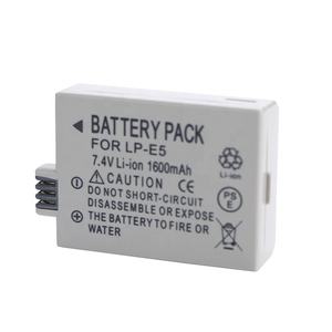 Batterie pour <span class=keywords><strong>CANON</strong></span> LP-E5 LPE5 Eos 450D 500D <span class=keywords><strong>1000D</strong></span> 2000D KISS X2 X3 Rebel T1i Xs 7.4V 1600mAh - Product Image 4