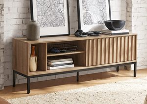 Modern TV Stand Entertainment Center TV Stand With Large <strong>Storage</strong> <strong>Console</strong> <strong>Table</strong> Media Cabinet for Living Room Bedroom White - Product Image 5