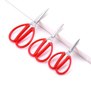 Tijeras domésticas de acero inoxidable con punta roja para uso en el hogar, oficina y manualidades - Product Image 5