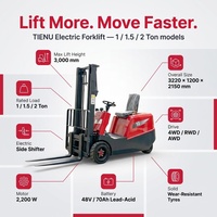 Nouveau chariot élévateur électrique mini de 1,5 tonne, 2 tonnes, contrepoids, 3 roues, avec moteur à roulement, chariot élévateur électrique personnalisé
