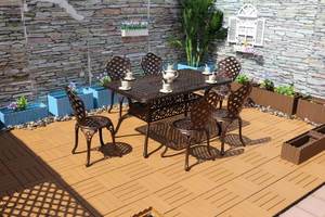 Ensemble table et chaises à motif <span class=keywords><strong>ajouré</strong></span> Chaises de jardin pour terrasse et patio Ensemble table et chaises pour l'extérieur - Product Image 3