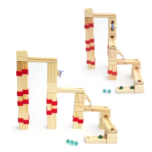 Set di costruzioni in legno classico giocattolo di esplorazione della fisica dello stelo giocattolo di corsa in marmo di legno