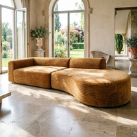 Canapé modulaire incurvé moderne personnalisable - Tissu en velours côtelé de qualité commerciale pour hall d'hôtel et vente au détail OEM sur mesure