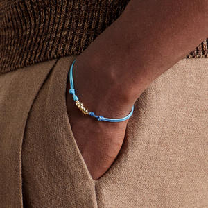 Braccialetto da Uomo Trendy Bohemien Regolabile in Corda di Cotone Intrecciata, Gioiello Estivo con Ciondolo Portafortuna dell'Amicizia <span class=keywords><strong>2026</strong></span> - Product Image 4