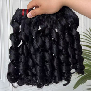 Extensions de cheveux humains vietnamiens bouclés en spirale, luxueux, brillants et rebondissants, tissage de cheveux vierges bruts, super double drawn, noir naturel, 100g - Product Image 1