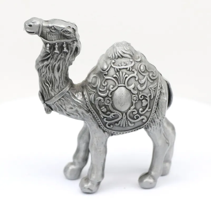 Изготовитель на заказ дизайн цинковый сплав металлический Подарочный стол Декор бронзовый сувенир животных верблюд статуэтки