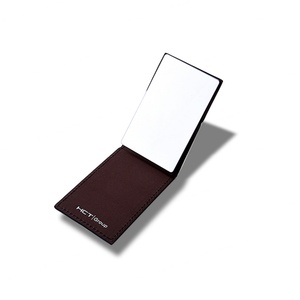 Promotional Items Brown <b>Rectangle</b> Pu Leather Desktop Compact Makeup <b>Mirror</b> - Product Image 4