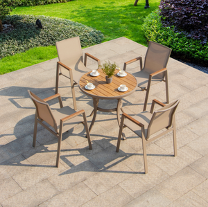 Loisirs extérieur cour plastique bois petites tables rondes et chaises extérieur imperméable à l'eau crème solaire mettre extérieur jardin <span class=keywords><strong>terrasse</strong></span> - Product Image 6