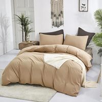 Ensemble de couette en coton écologique moderne comprenant 1 couette et 2 taies d'oreiller, doux, respirant, confortable, léger, lavable en machine