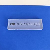 Bloc de signalisation personnalisé en acrylique transparent pour logo, présentoir de logo en acrylique, bloc de présentation en plexiglas, bloc de marque avec logo imprimé pour bureau