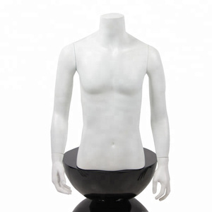 Maniquí de torso masculino blanco mate sin cabeza de <span class=keywords><strong>medio</strong></span> <span class=keywords><strong>cuerpo</strong></span> - Product Image 2