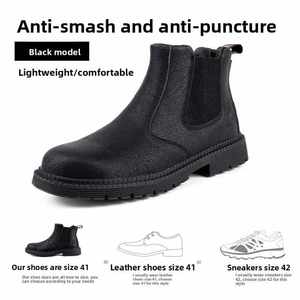 OEM Waterproof Wear-Resistant Anti-Smash Protective <b>Work</b> Short <b>Boots</b> Men's Large Size Puncture-Proof Safety Shoes - Product Image 6