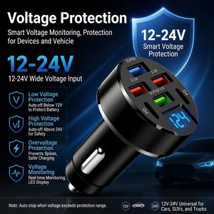 Chargeur de voiture USB-C 100W avec moniteur de tension LED, vente chaude pour <span class=keywords><strong>iPhone</strong></span> 17 16 15 Samsung S26 S25 Ultra, <span class=keywords><strong>prise</strong></span> d'alimentation sûre et stable - Product Image 3