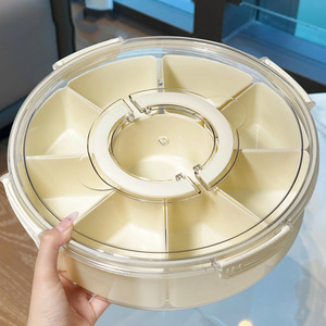 Round Dried Fruit <b>Tray</b> 8-11 Compartments Airtight Lid Food Grade Portable <b>Storage</b> Container For Snacks And Nuts - Product Image 2
