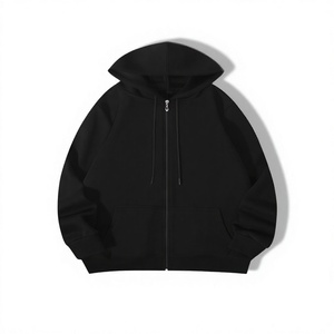 Men's Hooded Zip-Up Sweatshirt Solid Color Cotton French Terry Casual Autumn Wear Regular Fit Pocket Design - Product Image 2