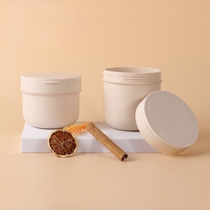 Offre Spéciale – Pots de Luxe en PP Kaki de 300 ml et 400 ml pour <span class=keywords><strong>Beurre</strong></span> Capillaire et Gommage, avec Logo <span class=keywords><strong>Personnalisé</strong></span> et Cuillère, pour Crème Visage - Product Image 4