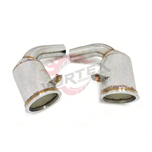 Vortex 304 - Colectores de escape de acero inoxidable pulido a espejo con catalizador para Porsche 911 992 3.0T OPF, escape de alto rendimiento - Product Image 2