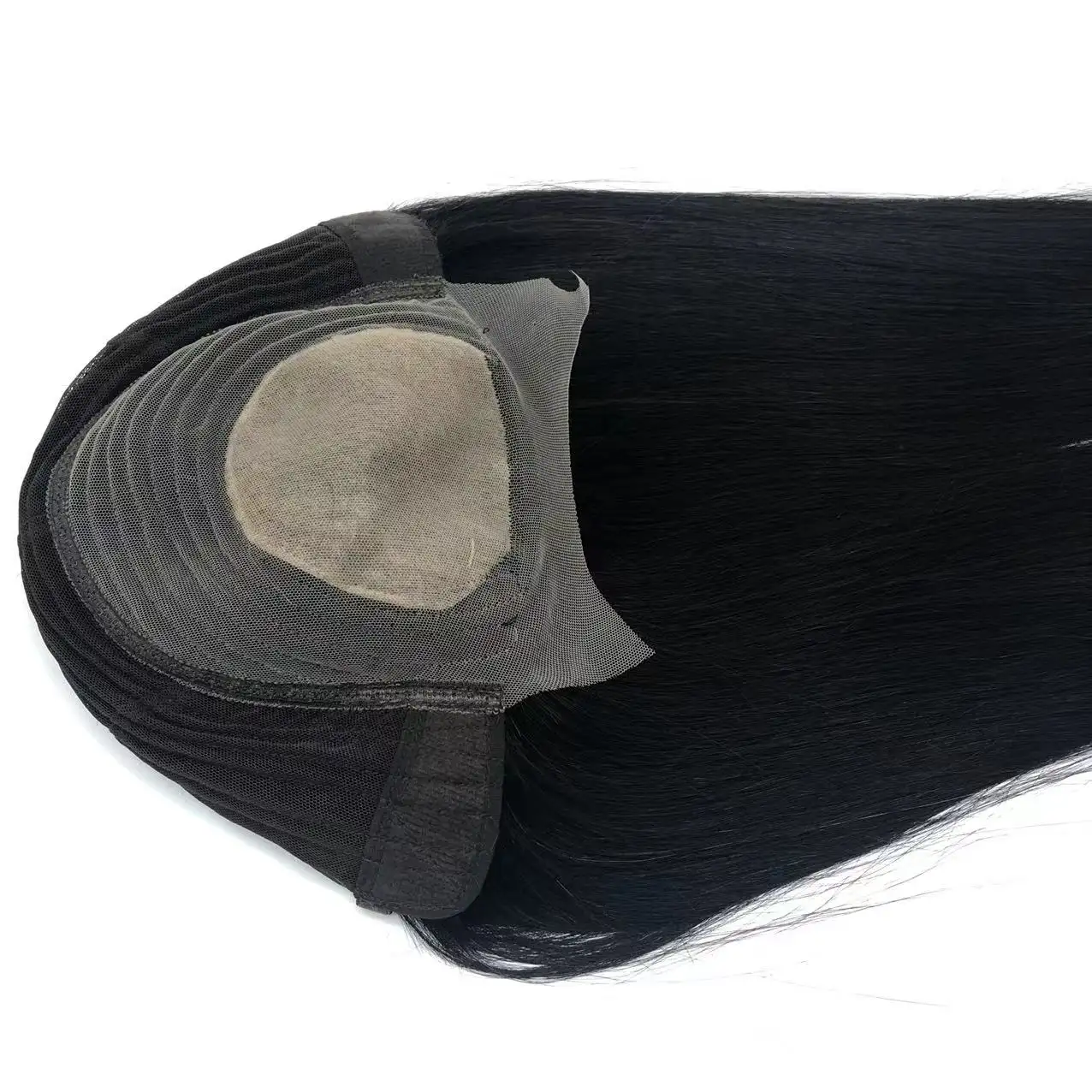 शेयर रेशम विग 7x10 cm रेशम आधार प्राकृतिक शीर्ष सिर के मध्य टौपी मशीन बनाया Wigs मानव बाल