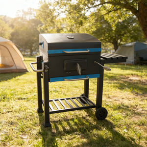 Griglia Barbecue Moderna da Giardino Grande per Patio, Griglia <span class=keywords><strong>BBQ</strong></span> a Carbone <span class=keywords><strong>in</strong></span> <span class=keywords><strong>Ghisa</strong></span> per Feste all'Aperto, Pieghevole con Altezza Regolabile e Doppio Tavolo - Product Image 2