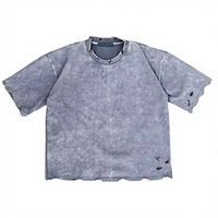 Herens oversized grijze korte mouw O-hals gepersonaliseerde 100% katoenen anti-UV gebreide casual streetstyle effen T-shirt
