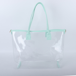 Rts Damen Mädchen große durchsichtige transparente PvC-Schulter-Geschenktüte große Stadion-Griffe Tüte Einkaufsdamen durchsichtige Strandtasche - Product Image 3