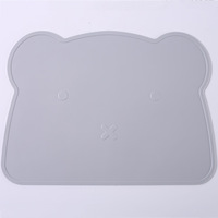 Tapis de table en silicone en forme d'ours pour bébé, imperméable, résistant à l'huile, isolant thermique, design de dessin animé pour enfants, tapis d'école primaire