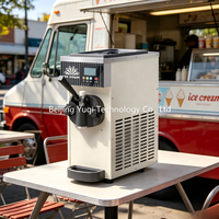 Machine à glace molle commerciale blanche en acier inoxydable compacte pour café, chariot mobile, comptoirs/bancs