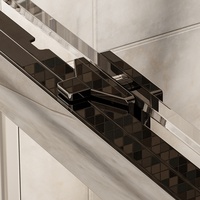 Porte de douche coulissante en acier inoxydable 60 x 76, verre trempé 10 mm, design moderne, alliage d'aluminium, garantie à vie pour usage hôtelier