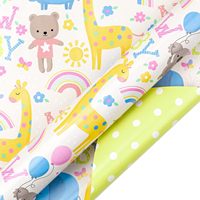 Papier d'emballage réversible pour baby shower Animaux & Nouveau design pour bébé pour baby shower neutre, garçons filles enfants anniversaire