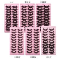 Vente en gros de faux cils 10 paires de cils de vison à bande complète 100% emballage personnalisé fait à la main cils 3d naturels