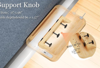 Organisateur de bureau à double niveau en bambou pour dortoir universitaire, plateau de chevet avec port de charge USB pour outils