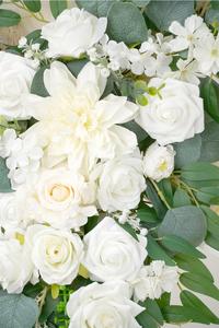 Set 4 pezzi Set di fiori con arco di nozze <span class=keywords><strong>artificiali</strong></span> 2 festoni floreali 2 drappeggi in tessuto per il ricevimento della cerimonia di san valentino - Product Image 4