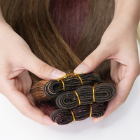 Extensions de cheveux humains Balayage, trame double, vierges Remy caucasiennes, cuticules alignées, Genius Bundles, blond cendré, 24 pouces, 100g