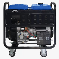 Générateur d'essence triphasé 9 kW 50 Hz à démarrage électrique par lanceur, portable, pour chantier et alimentation de secours en cas de surcharge