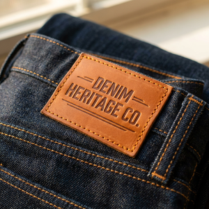 Étiquette en cuir PU véritable gravée au laser, personnalisée, avec logo en relief, pour vêtements, à coudre, pour réparation, pour chapeaux en similicuir - Product Image 1