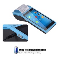 Terminal de point de vente portable Android 14 avec écran tactile de 5,5 pouces, imprimante thermique de 58 mm, 4G, 2+16 Go de RAM/Flash en stock
