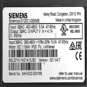 6SL3210-1KE14-3UB2 sinamics G120C us/mb ตัวแปลงความถี่6SL32101KE143UB2 - Product Image 2