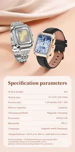 I68 Smart Watch 1.59Inch Vierkant Scherm Bt Call Health Monitoring Ip67 Waterdichte Vrouwen Mode Smartwatch 2024