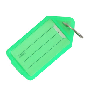 Assorted Color Plastic Coded Key ID Label Tags Split Ring Keyring - with Label Window Ring Holder