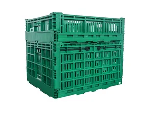 600x500x170mm板条箱出厂价格塑料可折叠板条箱可折叠廉价塑料容器塑料可折叠板条箱