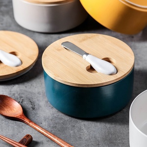 Новая керамическая масленка <span class=keywords><strong>2026</strong></span> года, круглая емкость для масла с ножом, безопасная для пищевых продуктов, с крышкой - Product Image 5