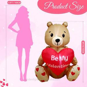 Oso Inflable de San Valentín de 4 Pies con Corazón Iluminado con LED para Decoración de Bodas, Hogar, Jardín, Césped y Fiestas - Product Image 2