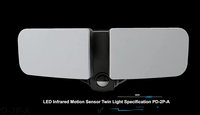 Pdlux PD-2P-A Détecteur de Mouvement LED Twin Lights Plafonnier 65 Moderne Zigbee Plafonnier PVC Plastique Noir 3 ans 7W Max. 120