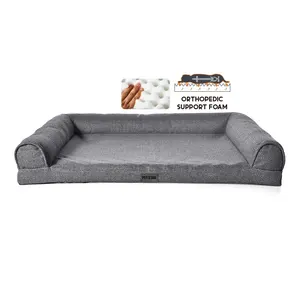 Nouveau produit de luxe pour animaux de compagnie grand chien canapé canapé traversin lit mousse à mémoire de forme lit orthopédique pour animaux de compagnie