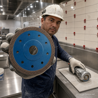 Disque diamanté ultra-mince OEM pour la découpe de carreaux et de maçonnerie, avec revêtement rouge et bleu, pour grossistes