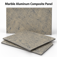 Panneau composite en aluminium marbré avec revêtement PE, veinage gris, 3 mm, taille personnalisée pour les murs décoratifs des halls d'hôtel
